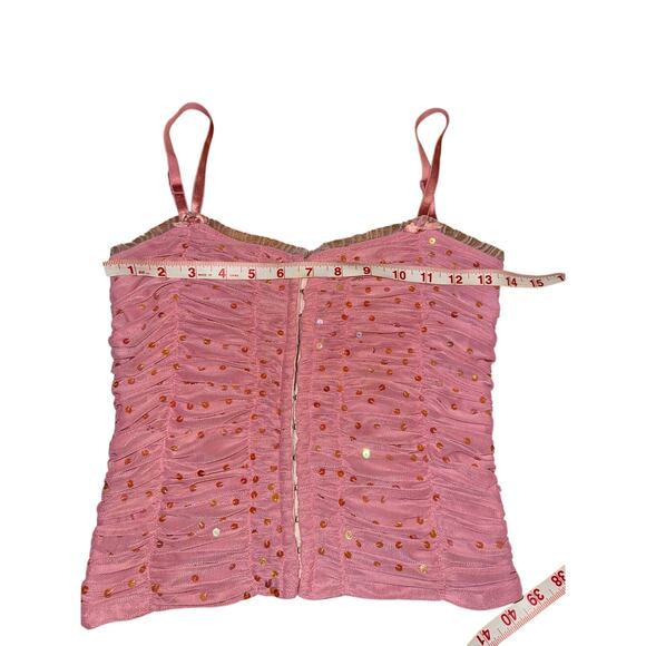 Y2K Yahoo Brand Aesthetic Camisole With Sequin and Ruched Detail - Picture 2 of 5